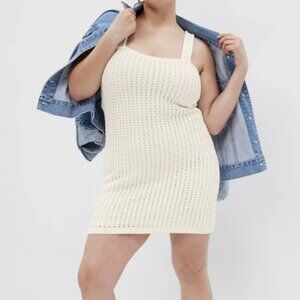GAP Cream Crochet Knit Midi Dress